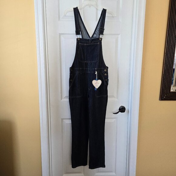 Rue21 Girls Wild Blue Denim Blue Jean Overalls Size L - Picture 1 of 15